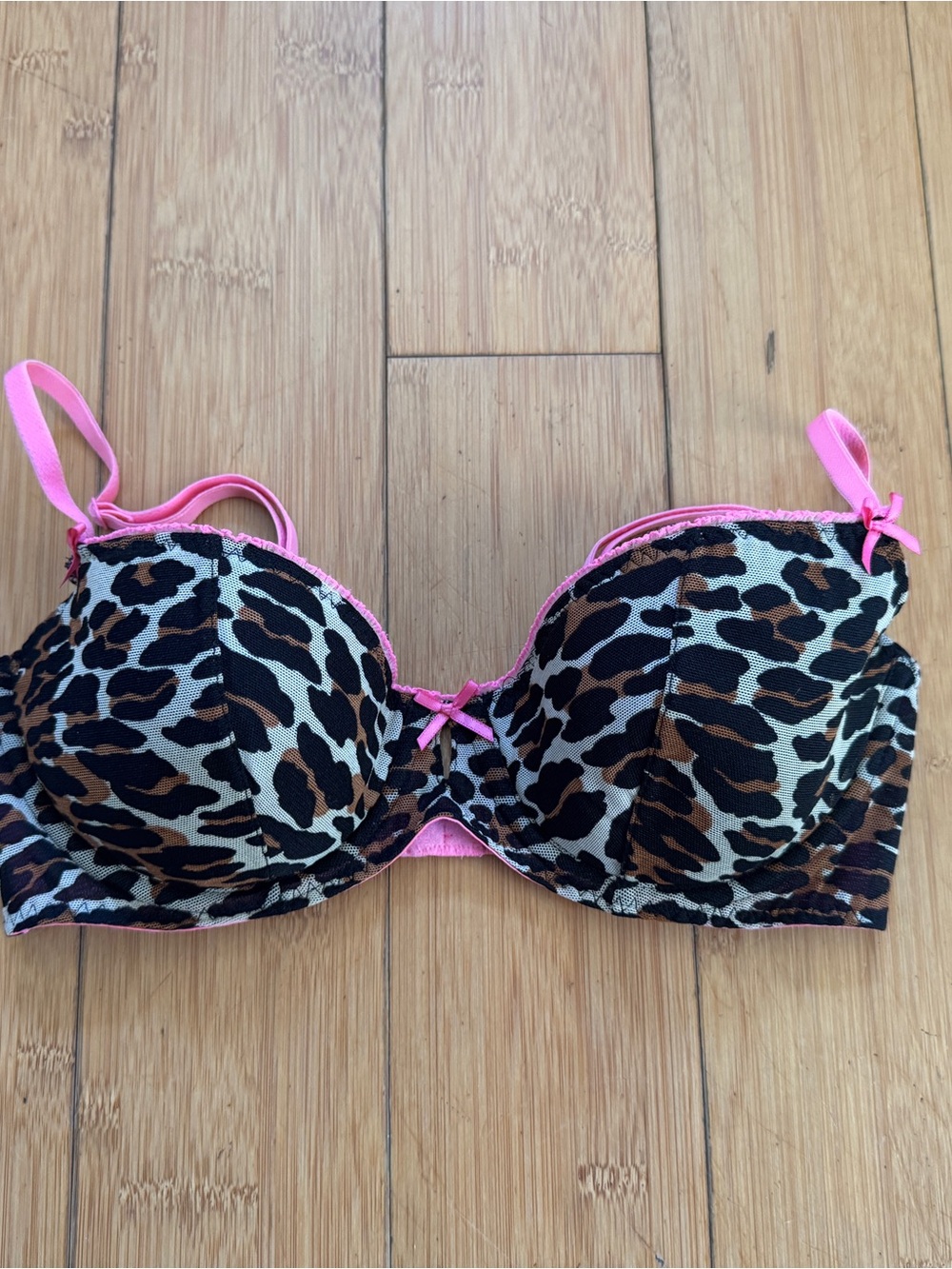 Early 00s-10s Betsey Johnson Leopard Print Underwire bra
